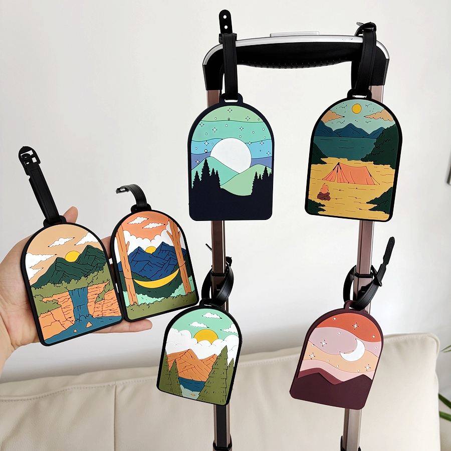 Travel Accessories Plane - 1/3/6pcs landscape luggage tags, station travel