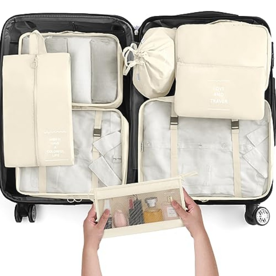 Travel Accessories Set - 8 Set Packing Cubes for Travel,