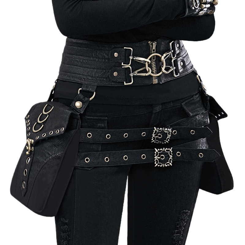Travel Accessories Hip Belt - Steampunk Handmade Utility Hip Belt Bag