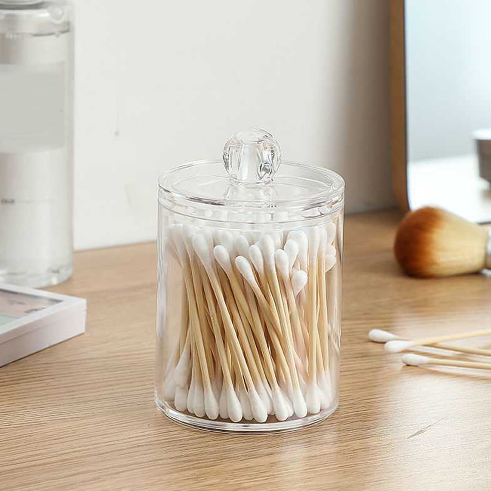 Travel Accessories Set - Clear Cotton Ball Dispenser Compact Plastic