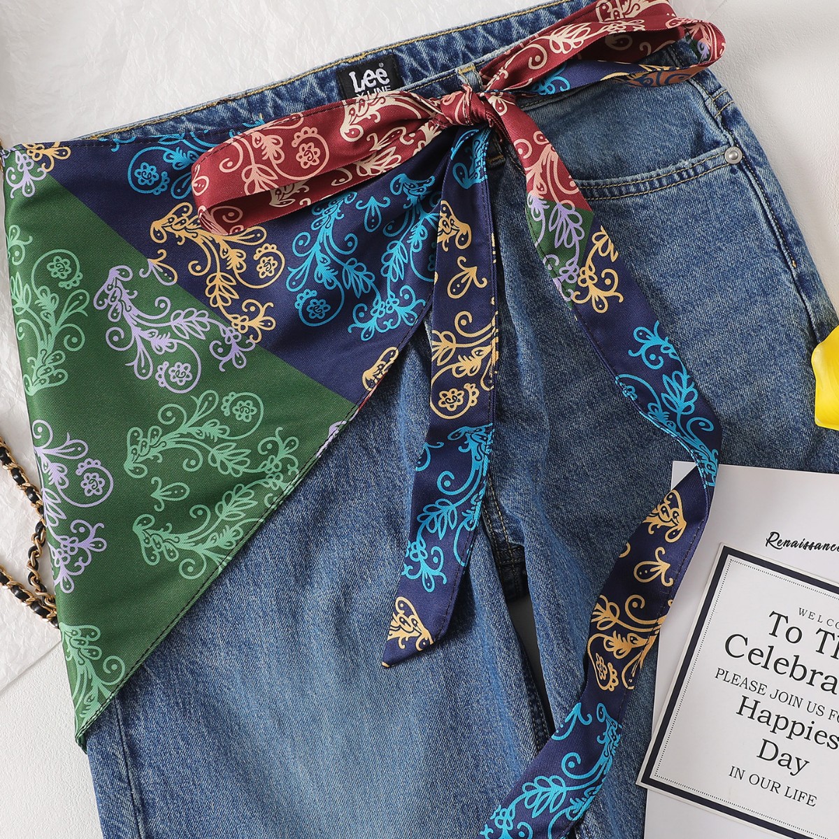 Travel Accessories Hip Belt - Women Vintage Paisley Print Waist Bandana
