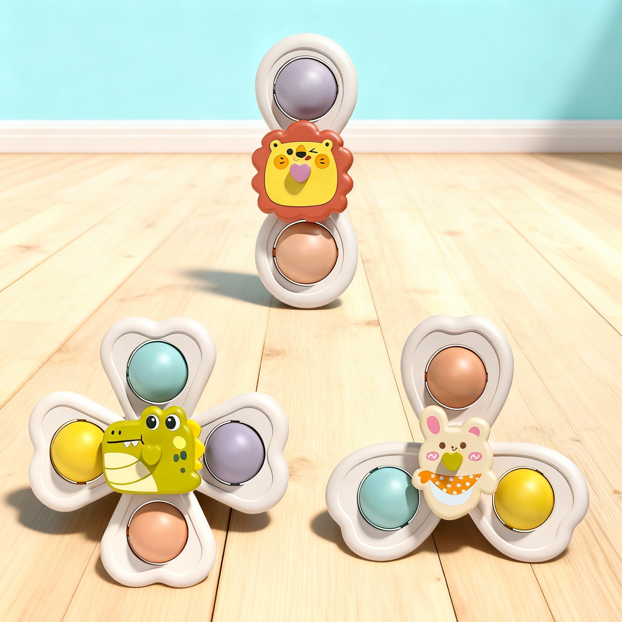 3PCS Suction Cup Rotating Toy  - đánh giá và giá Travel Accessories Baby