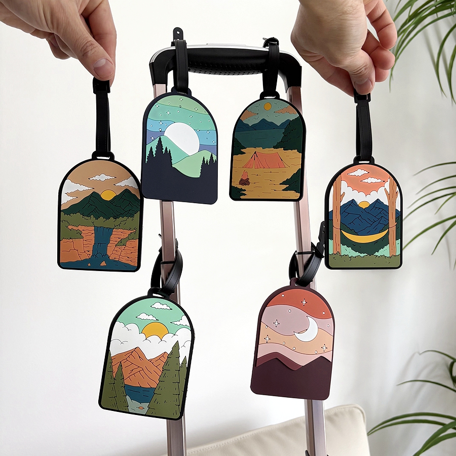 1/3/6pcs landscape luggage tag - đánh giá và giá Travel Accessories Plane