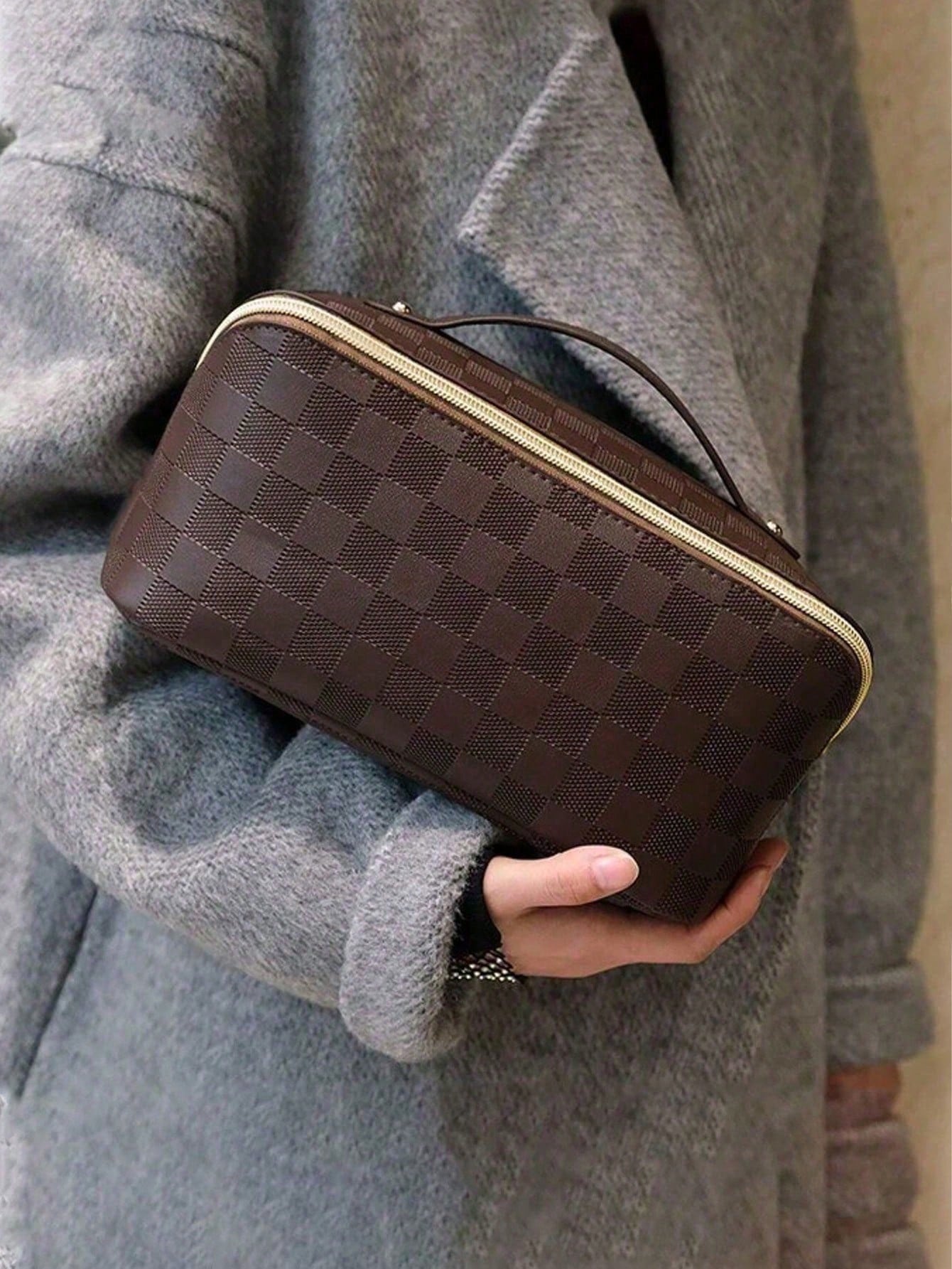 1pc PU Leather Cosmetic Bag, H - đánh giá và giá Travel Accessories Pouch For Women
