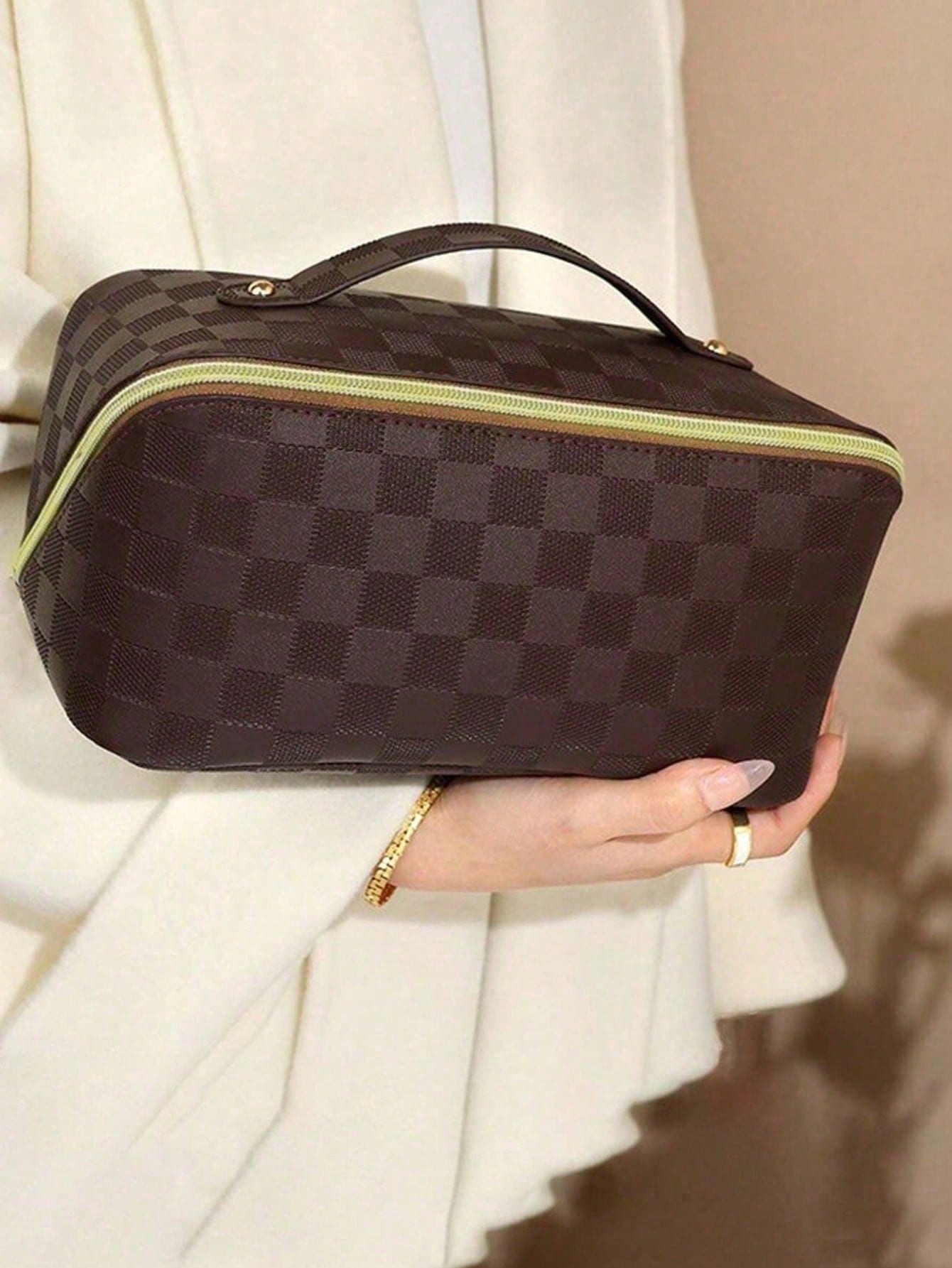 1pc PU Leather Cosmetic Bag, H - đánh giá và giá Travel Accessories Pouch For Women