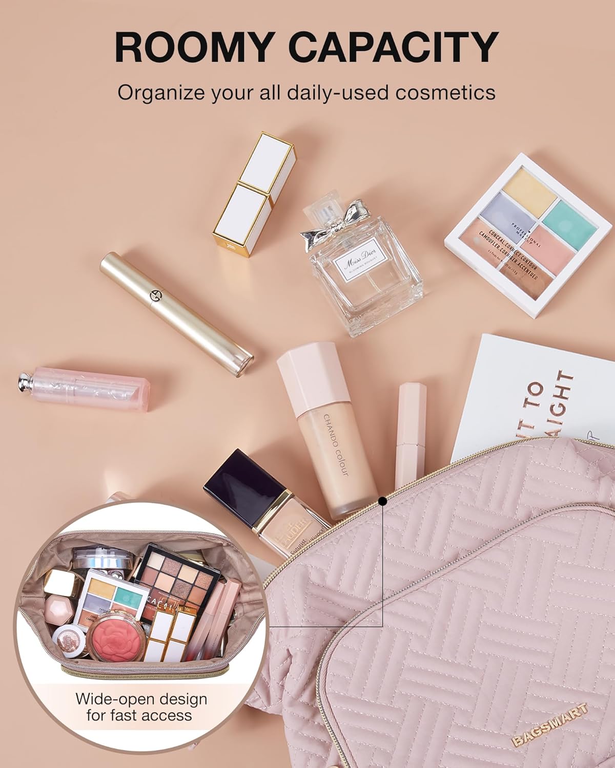 BAGSMART Travel Makeup Bag, Co - đánh giá và giá Travel Accessories Pouch For Women