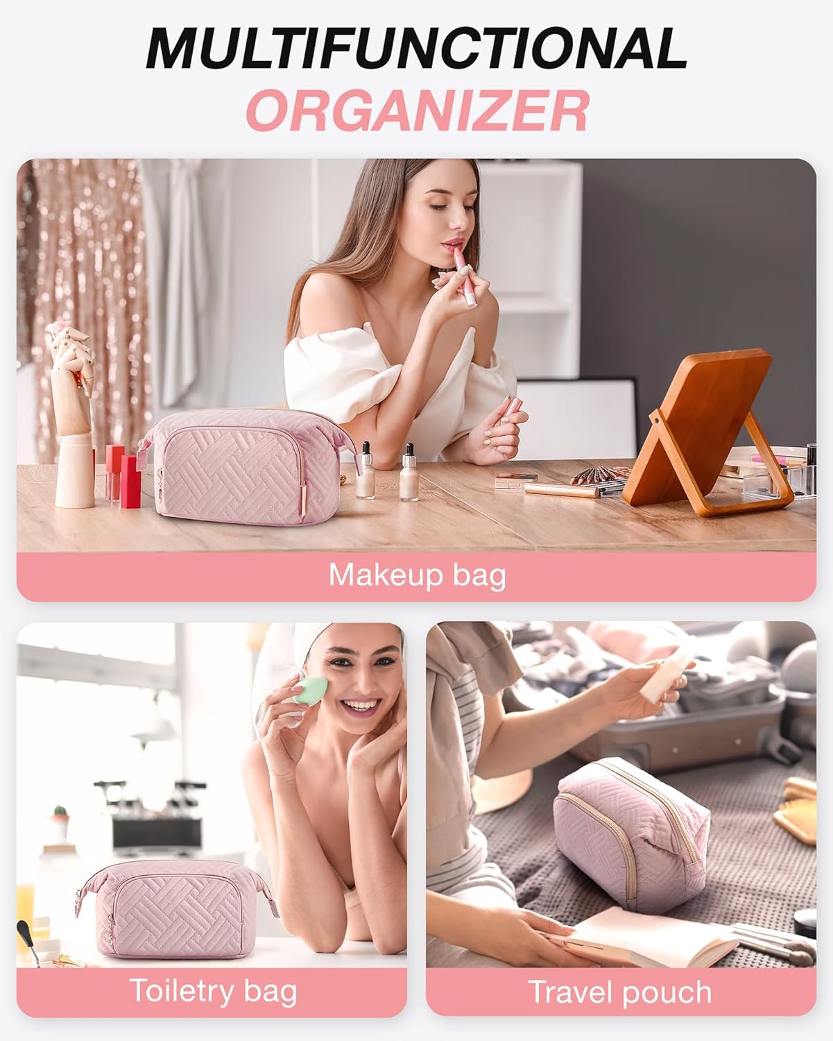 BAGSMART Travel Makeup Bag, Co - đánh giá và giá Travel Accessories Pouch For Women