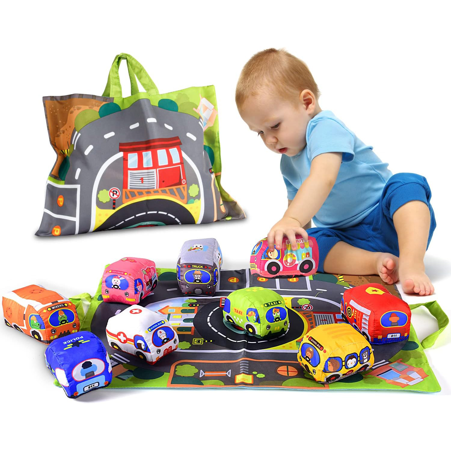 Soft Fabric Car Toy Set for Ba - đánh giá và giá Travel Accessories Baby