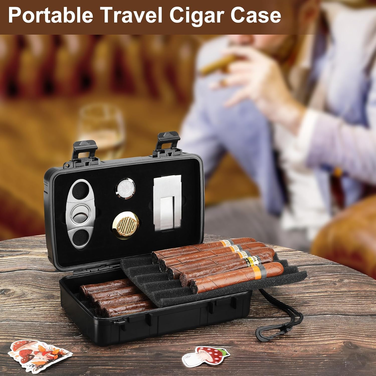 Portable Cigar Humidor Holds 1 - đánh giá và giá Travel Accessories Set
