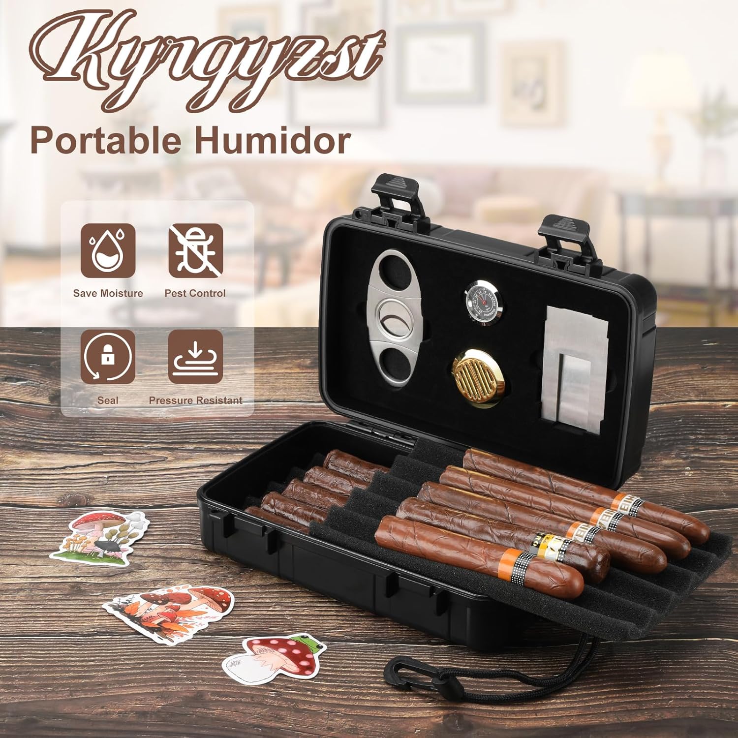 Portable Cigar Humidor Holds 1 - đánh giá và giá Travel Accessories Set