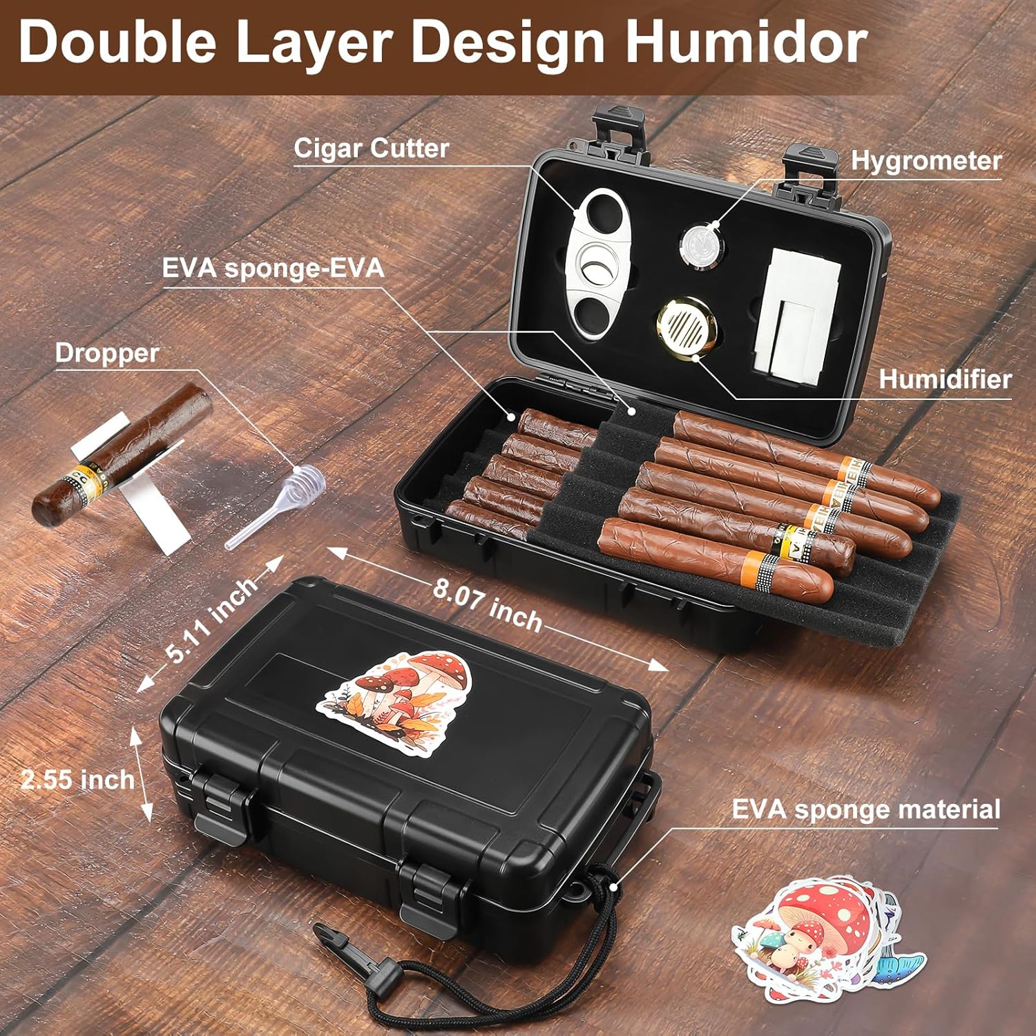Portable Cigar Humidor Holds 1 - đánh giá và giá Travel Accessories Set
